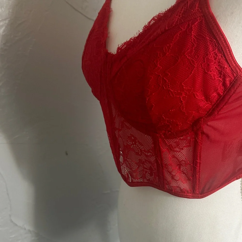 Chic Red Lace Bralette